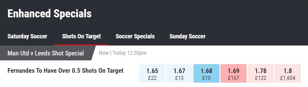 matchbook enhanced specials shots on target desktop