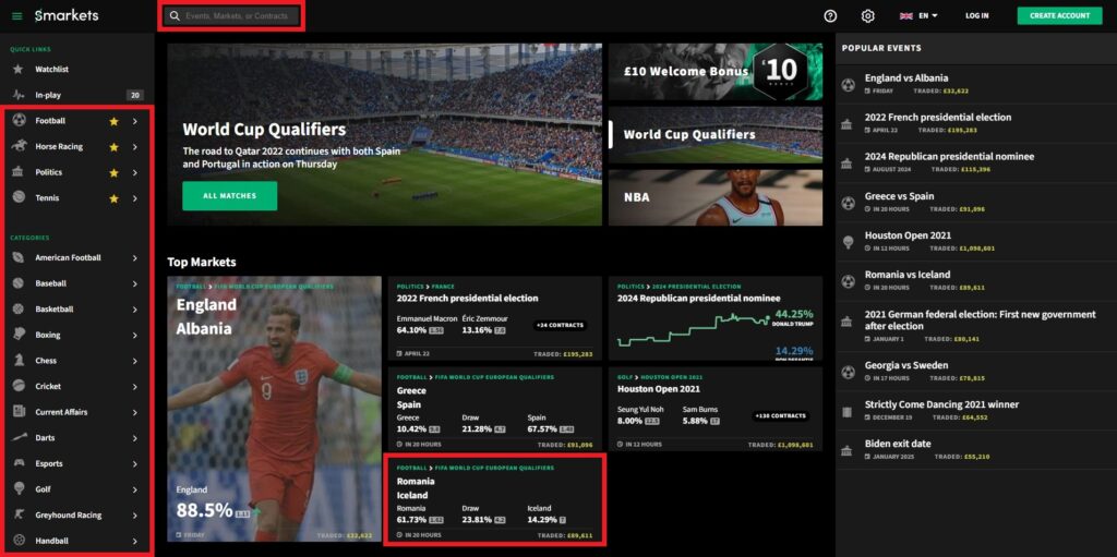 smarkets homepage desktop