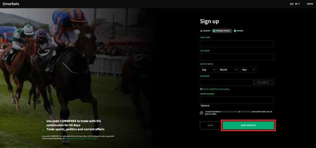 smarkets sign up page 2 desktop