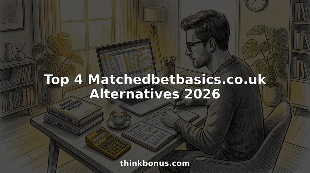 Top 4 Matchedbetbasics.co.uk Alternatives 2026 Person analyzing matched betting data at home desk