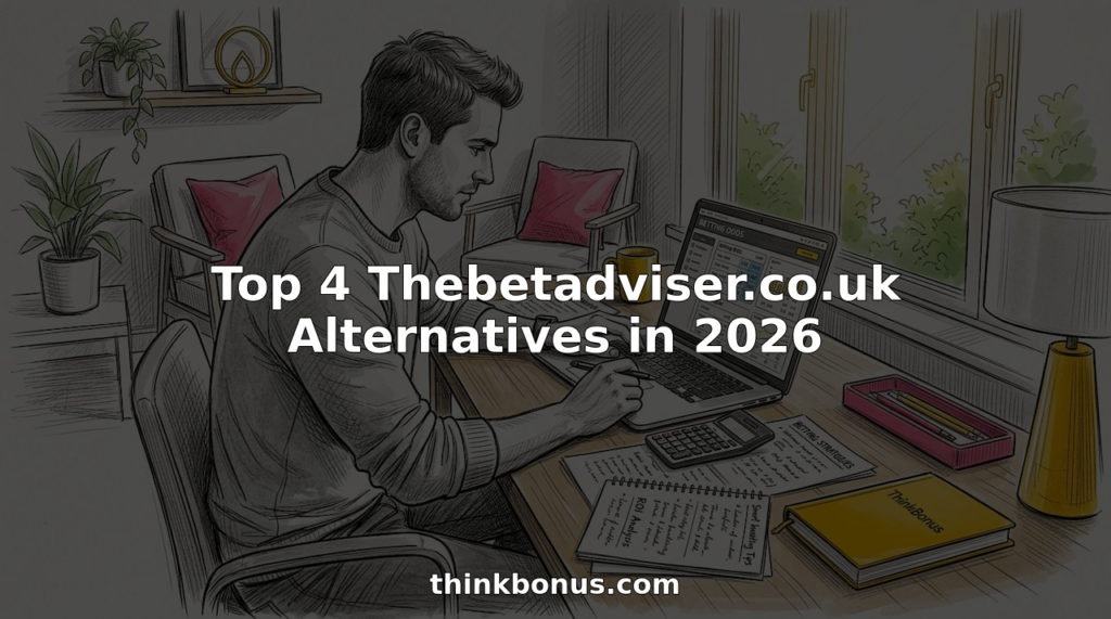 Top 4 Thebetadviser.co.uk Alternatives in 2026 Man using laptop and calculator for matched betting